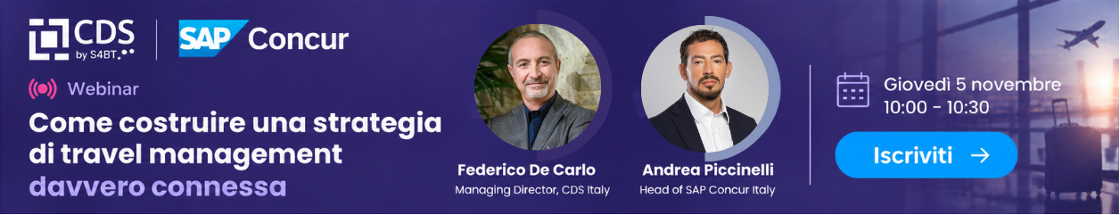 Webinar CDS Italy x SAP Concur Come costruire une stategia di travel management davvero connessa