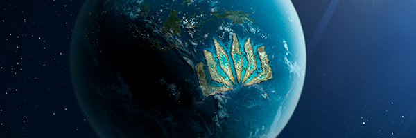 Griffith icon merging into the surface of the earth
